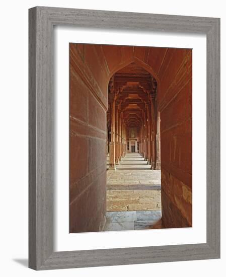 Prayer hall, Dargah Mosque, Fatehpur Sikri, Uttar Pradesh, India-Adam Jones-Framed Photographic Print