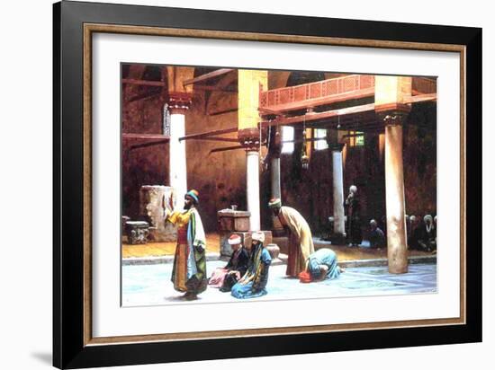 Prayer in a Mosque, 1892-Jean Leon Gerome-Framed Giclee Print