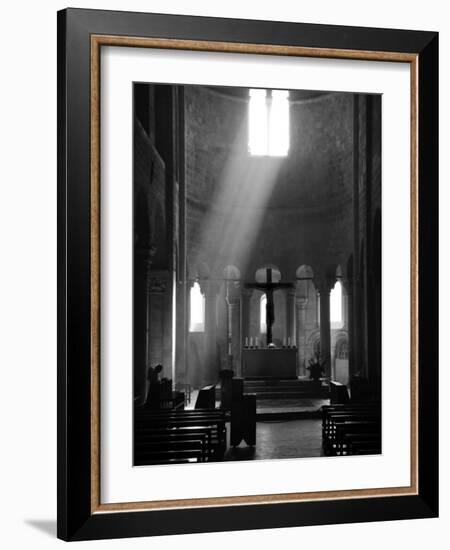 Prayer in Sant' Antimo Abbey Near Montalcino, Valle De Orcia, Tuscany, Italy-Nadia Isakova-Framed Photographic Print