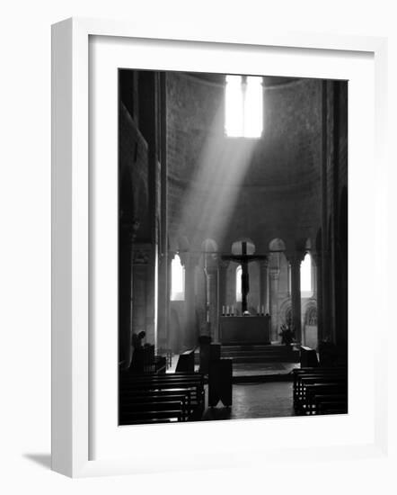 Prayer in Sant' Antimo Abbey Near Montalcino, Valle De Orcia, Tuscany, Italy-Nadia Isakova-Framed Photographic Print