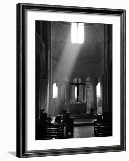 Prayer in Sant' Antimo Abbey Near Montalcino, Valle De Orcia, Tuscany, Italy-Nadia Isakova-Framed Photographic Print