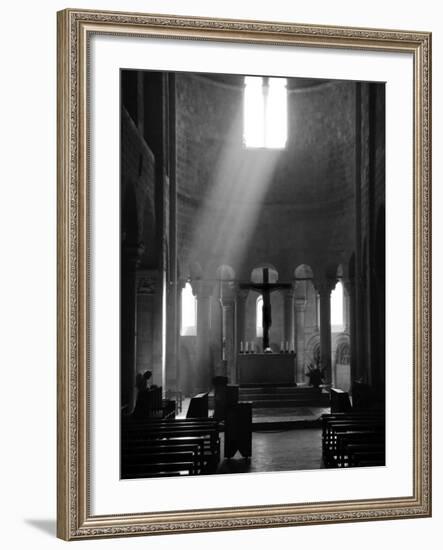 Prayer in Sant' Antimo Abbey Near Montalcino, Valle De Orcia, Tuscany, Italy-Nadia Isakova-Framed Photographic Print