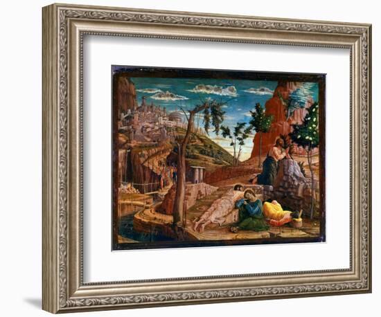 Prayer in the Garden of Olives after the Last Supper, Christ Goes to the Hill of Gethsemani, Which-Andrea Mantegna-Framed Giclee Print