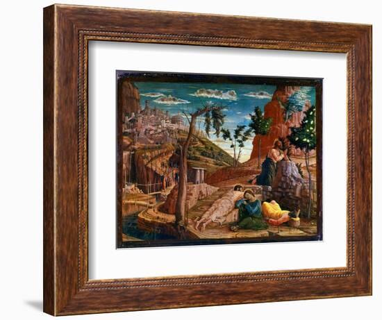 Prayer in the Garden of Olives after the Last Supper, Christ Goes to the Hill of Gethsemani, Which-Andrea Mantegna-Framed Giclee Print