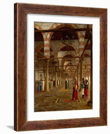 Prayer in the Mosque, 1871-Jean Leon Gerome-Framed Giclee Print