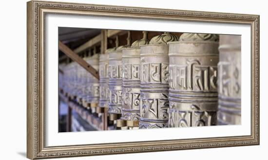 Prayer Wheels at the Buddhist Monastery in Tengboche in the Khumbu Region of Nepal, Asia-John Woodworth-Framed Photographic Print