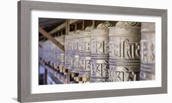 Prayer Wheels at the Buddhist Monastery in Tengboche in the Khumbu Region of Nepal, Asia-John Woodworth-Framed Photographic Print