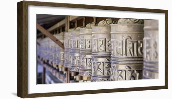 Prayer Wheels at the Buddhist Monastery in Tengboche in the Khumbu Region of Nepal, Asia-John Woodworth-Framed Photographic Print