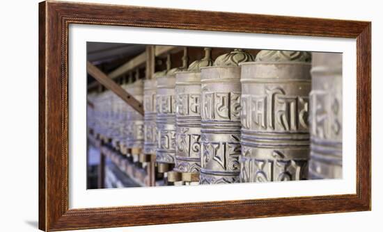 Prayer Wheels at the Buddhist Monastery in Tengboche in the Khumbu Region of Nepal, Asia-John Woodworth-Framed Photographic Print