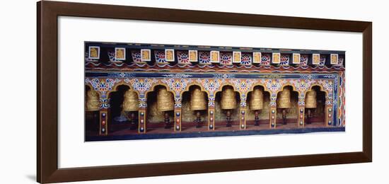 Prayer Wheels in a Temple, Chimi Lhakhang, Punakha, Bhutan-null-Framed Photographic Print