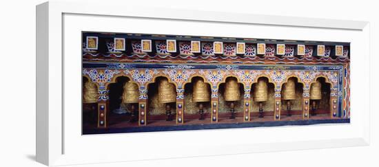 Prayer Wheels in a Temple, Chimi Lhakhang, Punakha, Bhutan-null-Framed Photographic Print