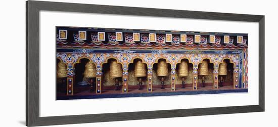 Prayer Wheels in a Temple, Chimi Lhakhang, Punakha, Bhutan-null-Framed Photographic Print