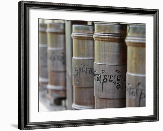 Prayer Wheels in Dhagpo Kagyu Ling Tibetan Buddhist Monastery, Saint-Leon Sur Vezere, Dordogne-Godong-Framed Photographic Print