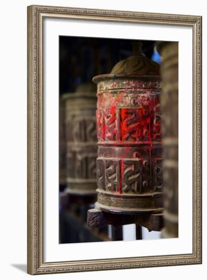 Prayer Wheels, Kathmandu, Nepal, Asia-Simon Montgomery-Framed Photographic Print