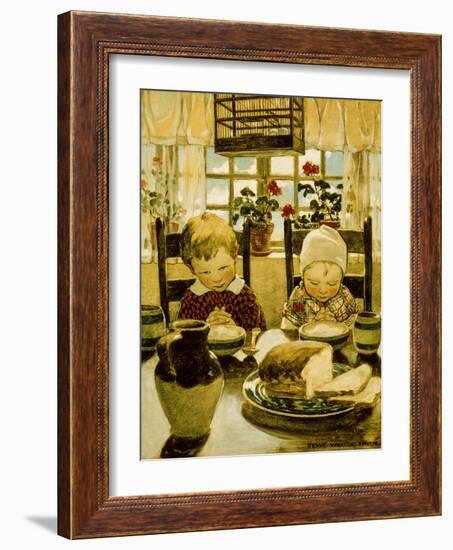 Prayers at Breakfast (W/C)-Jessie Willcox Smith-Framed Giclee Print