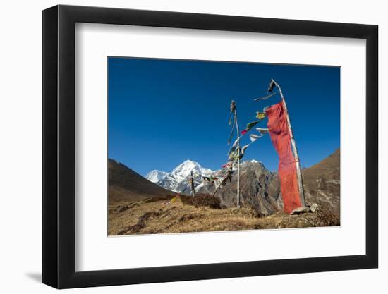 Prayers Flags on the Lasa-Gasa Trekking Route, Thimpu District, Bhutan, Asia-Alex Treadway-Framed Photographic Print