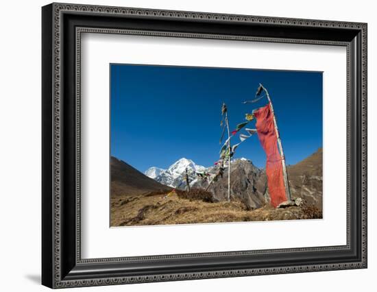 Prayers Flags on the Lasa-Gasa Trekking Route, Thimpu District, Bhutan, Asia-Alex Treadway-Framed Photographic Print