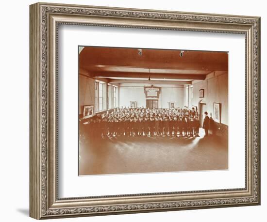 Prayers, Jews Free School, Stepney, London, 1908-null-Framed Photographic Print