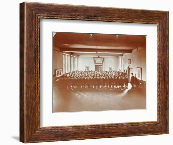 Prayers, Jews Free School, Stepney, London, 1908-null-Framed Photographic Print