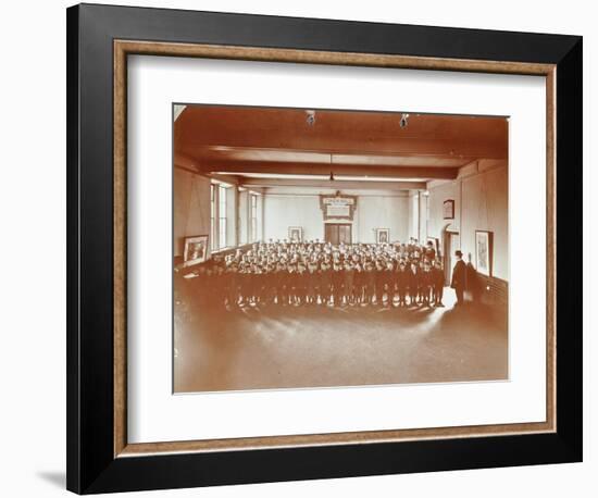 Prayers, Jews Free School, Stepney, London, 1908-null-Framed Photographic Print