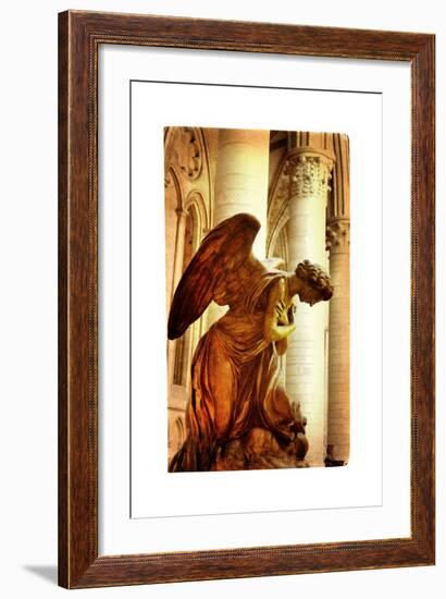 Praying Angel - Artistic Picture In Retro Style-Maugli-l-Framed Art Print