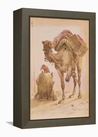 Praying Arab with a Secured Camel-Ippolito Caffi-Framed Premier Image Canvas