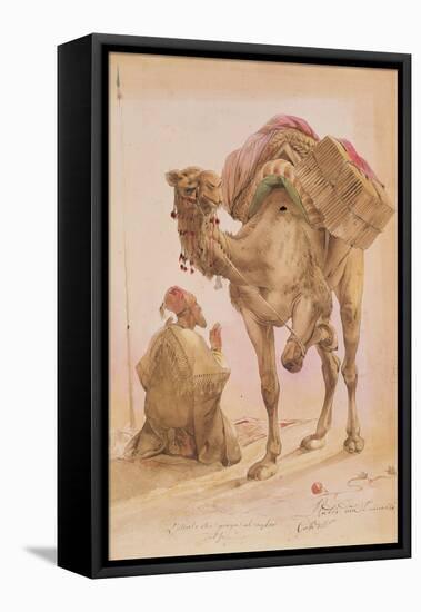 Praying Arab with a Secured Camel-Ippolito Caffi-Framed Premier Image Canvas