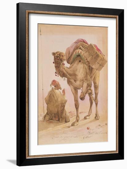 Praying Arab with a Secured Camel-Ippolito Caffi-Framed Giclee Print