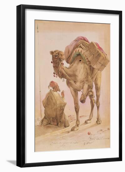 Praying Arab with a Secured Camel-Ippolito Caffi-Framed Giclee Print