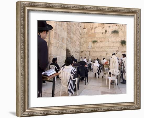 Praying at the Western (Wailing) Wall, Old Walled City, Jerusalem, Israel, Middle East-Christian Kober-Framed Photographic Print