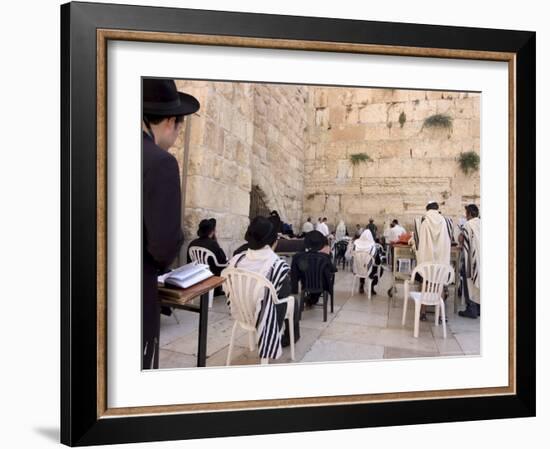 Praying at the Western (Wailing) Wall, Old Walled City, Jerusalem, Israel, Middle East-Christian Kober-Framed Photographic Print