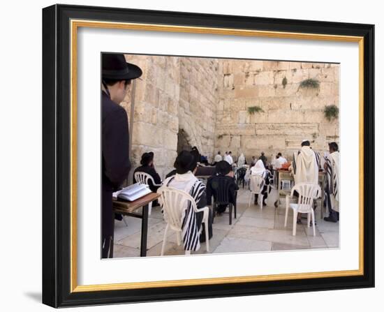 Praying at the Western (Wailing) Wall, Old Walled City, Jerusalem, Israel, Middle East-Christian Kober-Framed Photographic Print