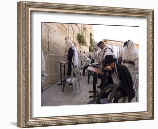 Praying at the Western (Wailing) Wall, Old Walled City, Jerusalem, Israel, Middle East-Christian Kober-Framed Photographic Print