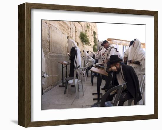 Praying at the Western (Wailing) Wall, Old Walled City, Jerusalem, Israel, Middle East-Christian Kober-Framed Photographic Print