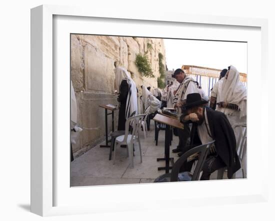 Praying at the Western (Wailing) Wall, Old Walled City, Jerusalem, Israel, Middle East-Christian Kober-Framed Photographic Print
