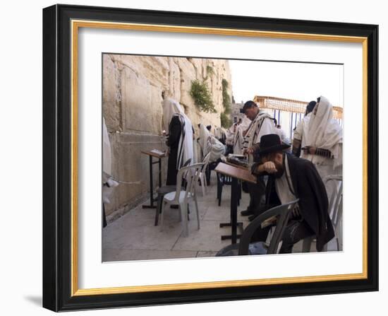 Praying at the Western (Wailing) Wall, Old Walled City, Jerusalem, Israel, Middle East-Christian Kober-Framed Photographic Print