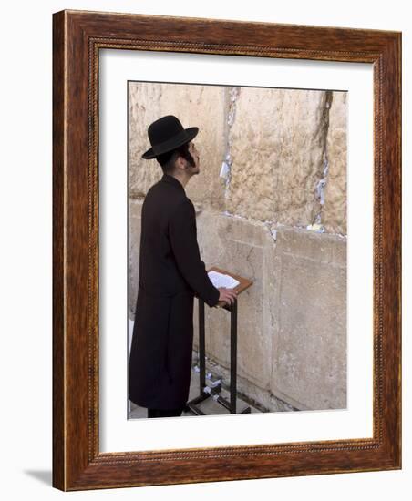 Praying at the Western (Wailing) Wall, Old Walled City, Jerusalem, Israel, Middle East-Christian Kober-Framed Photographic Print