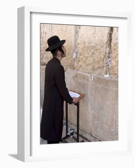 Praying at the Western (Wailing) Wall, Old Walled City, Jerusalem, Israel, Middle East-Christian Kober-Framed Photographic Print