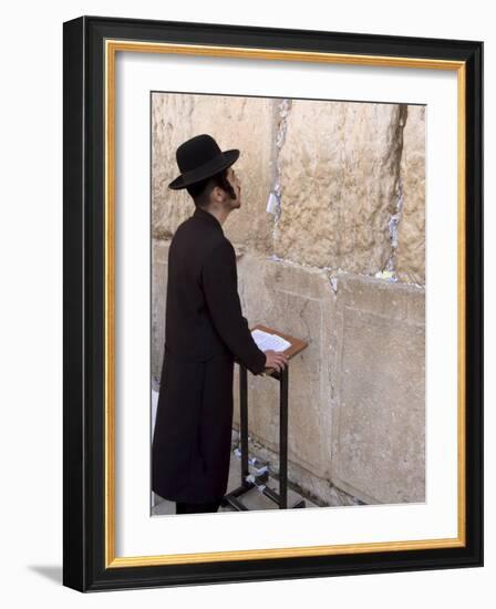 Praying at the Western (Wailing) Wall, Old Walled City, Jerusalem, Israel, Middle East-Christian Kober-Framed Photographic Print