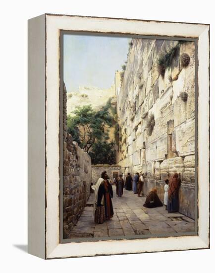 Praying at the Western Wall, Jerusalem-Gustave Bauernfeind-Framed Premier Image Canvas