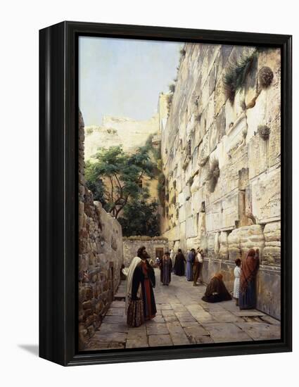 Praying at the Western Wall, Jerusalem-Gustave Bauernfeind-Framed Premier Image Canvas