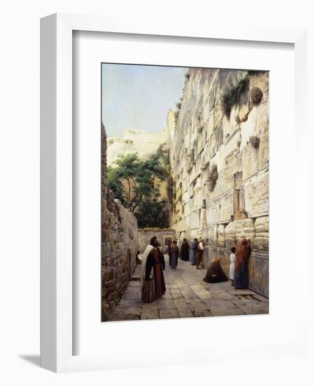 Praying at the Western Wall, Jerusalem-Gustave Bauernfeind-Framed Giclee Print