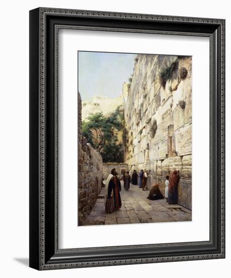 Praying at the Western Wall, Jerusalem-Gustave Bauernfeind-Framed Giclee Print