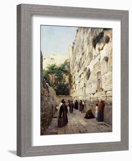 Praying at the Western Wall, Jerusalem-Gustave Bauernfeind-Framed Giclee Print