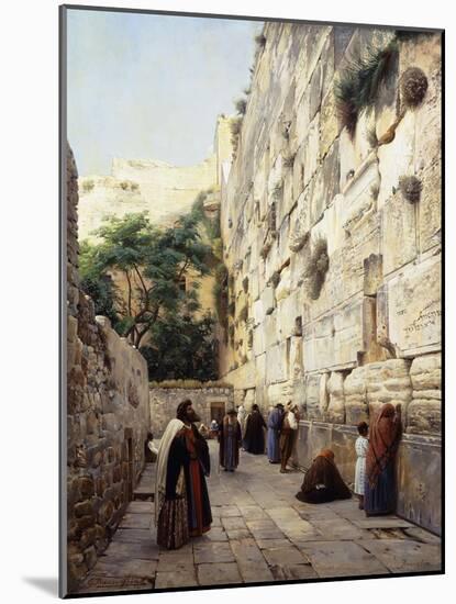 Praying at the Western Wall, Jerusalem-Gustave Bauernfeind-Mounted Giclee Print