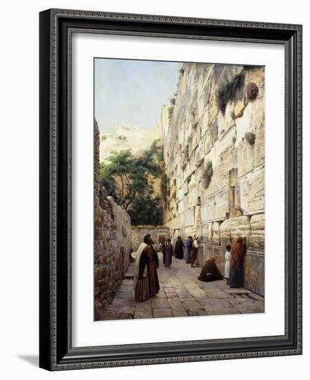 Praying at the Western Wall, Jerusalem-Gustave Bauernfeind-Framed Giclee Print