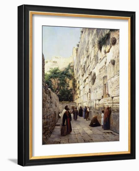 Praying at the Western Wall, Jerusalem-Gustave Bauernfeind-Framed Giclee Print