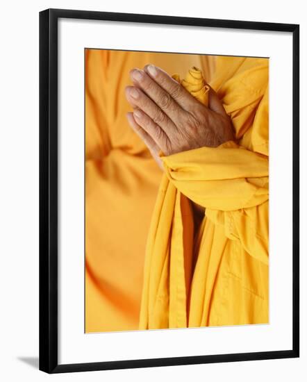 Praying Buddhist Monk, Thiais, Vale De Marne, France, Europe-null-Framed Photographic Print