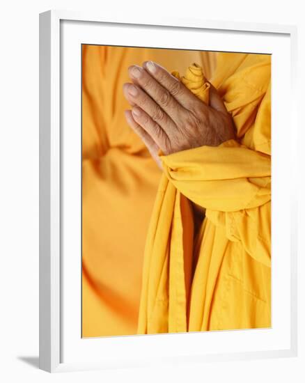 Praying Buddhist Monk, Thiais, Vale De Marne, France, Europe-null-Framed Photographic Print