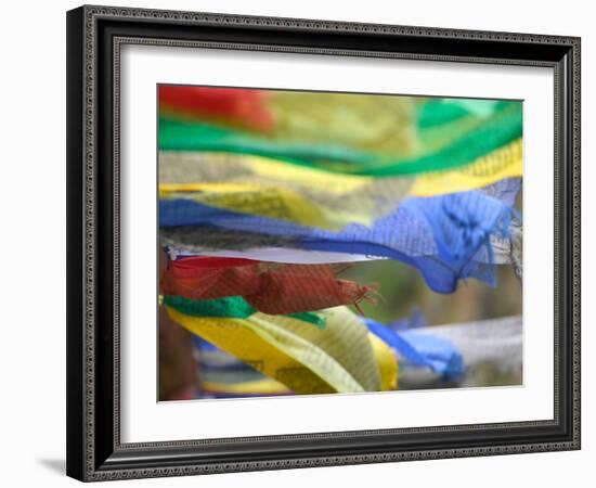 Praying Flags Against Blue Sky at Pepe La Pass, Phobjikha Valley, Gangtey, Bhutan-Keren Su-Framed Photographic Print